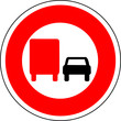 a0150 - Panneau interdiction DOUBLER CAMION-VOITURE