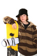Foto: Teen holding a snowboard Teen holding a snowboard