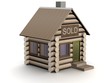 Wooden small house. The isolated illustration. 3D image. Wooden small house. The isolated illustration. 3D image.
