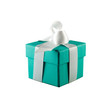 Jewelry box with the bows on isolated white background