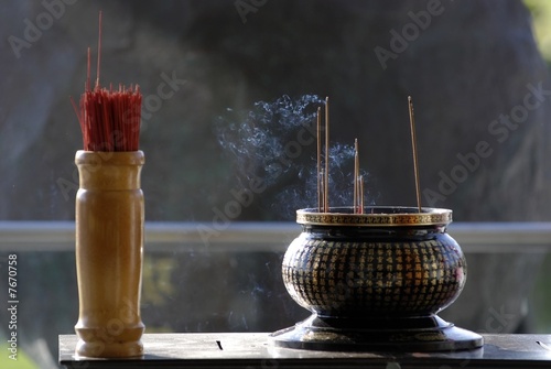 joss stick and censer in the temple joss stick and censer in the temple