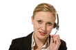 Portrait of businesswoman with headset