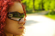Beautiful young women in park