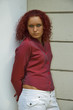 Beautiful young women about column based