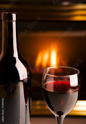 Photo: Fireplace red wine Fireplace red wine