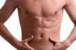fit muscular male torso isolated on white fit muscular male torso isolated on white