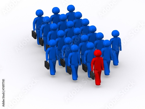 Illustration: Red guy leading Red guy leading
