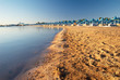 beach and parasols