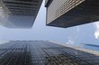 Upright view on office buildikng in Manhattan New York
