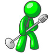 Green man Speaking into a Mic