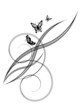 Background with flowers and butterflies. An isolated.