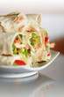 Plate of fresh made wraps.
