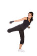 Young fitness female in combat stance 