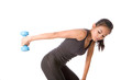 Young fitness female lifting dumbell