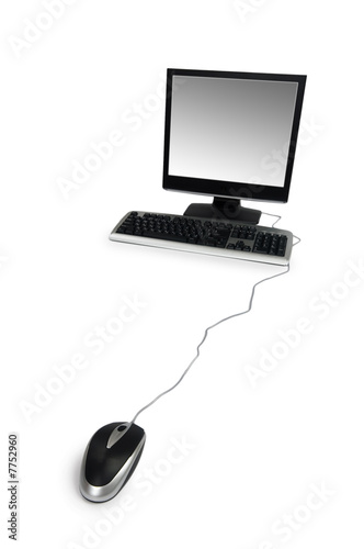 Personal computer isolated on the white background