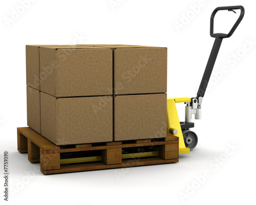 Pallet truck with boxes Pallet truck with boxes