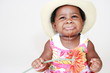 Angry Baby Girl Drooling With Flower in Right Hand
