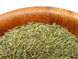 Rosemary dried in wooden dish