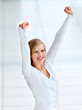 Young student happy about victory