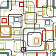 Seamless retro vivid square pattern over white