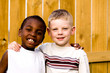 two friends playing outside