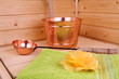 Interior of a Finnish sauna Interior of a Finnish sauna