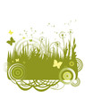 Flower background with butterfly