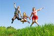 family jumping