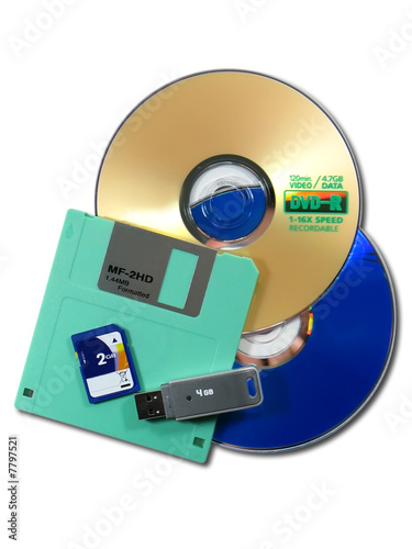 Photo: Storage media - Including clipping path. Storage media - Including clipping path.