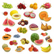 mixed fruits collection isolated on white background mixed fruits collection isolated on white background
