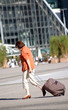 Woman in big city