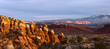 Arches national park in sunset
