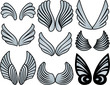 Nine Sets of Silver Filled Stylized Angel Wings