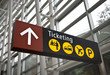 Ticketing Sign at Seattle Airport Ticketing Sign at Seattle Airport