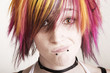 Photo : Punk Girl with Brightly Colored Hair Punk Girl with Brightly Colored Hair