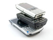 Modern Mobile Phones on White Background Modern Mobile Phones on White Background