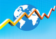 illustration of a globe and graphic line