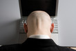 Stressed man and laptop