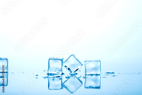 Blue ice cubes