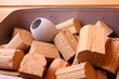 Stones on a sauna stove Stones on a sauna stove