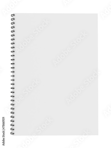 blank notebook isolated on white