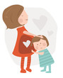 Madre embarzada e hijo abrazados Madre embarzada e hijo abrazados