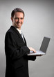 Man holding laptop