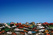 Pile of used cars in junkyard, ready for salvage