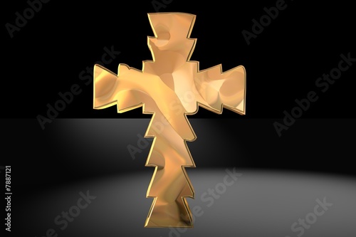 Illustration: Christliches Kreuz in Gold Christliches Kreuz in Gold