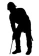 vector image of young worker with industrial drill vector image of young worker with industrial drill