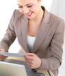 Businesswoman holding document