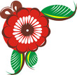 Beautiful flower on white, executed as a list brushes. Isolated 