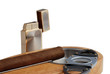 close up of ashtray, lighter and cuban cigar