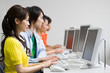 Students using computers